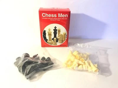 Pressman 32 pc Chess Men Set w/Box NO BOARD 2004 NOS Factory Sealed bags - Image 1 of 4