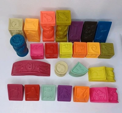 Blocos de bebê empilhando brinquedos de construção números educativos macios formas cores 24 - Imagem 1 de 4