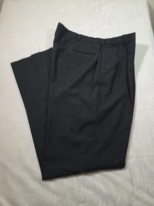 Vintage Pierre Cardin anthrazitgrau abgenutzte Wolle 42 x ungesäumt gefütterte Hose gebraucht, in einwandfreiem Zustand - Bild 1 von 9