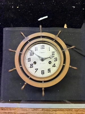(G297) Reloj campana vintage Waterbury latón barcos Foto 1 de 4