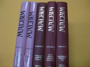 Malbim IN ENGLISH COMPLETE 5 VOLUME SET on Bereshit / Genesis / Shemot / Exodus - Picture 1 of 8