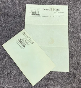 Seawall Hotel and Apartments Galveston TX Historical Letterhead and Envelope Set - Picture 1 of 5