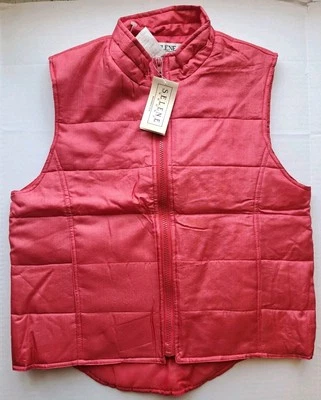 Chaleco acolchado vintage rojo nuevo con etiquetas para mujer selene deportivo seda talla pequeña (A5.4) Foto 1 de 4