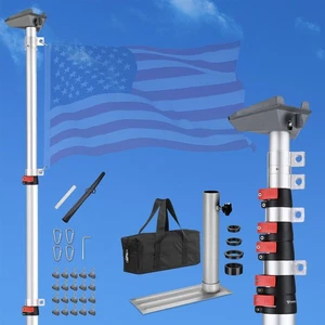 AplusChoice 25" Starlink Mini Telescopic Flagpole Mount Pipe Adapter Tire Mount - Picture 1 of 12