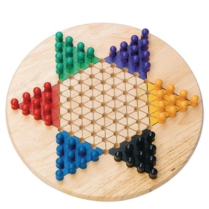 All Wood Chinese Checkers Set. 11" Wood Playing Board with 60 Wooden Play Peg... - Bild 1 von 4