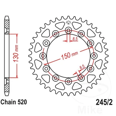 JT Rear Sprocket 42/520 For Honda XR 600 R 1985-1987 - Imagem 1 de 4