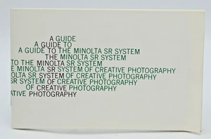 Minolta 1980er Original Anleitung zum SR-System der kreativen Fotografie, englisch - Bild 1 von 3