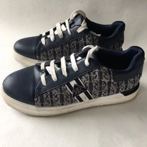 RIVER ISLAND TRAINERS FLATS shoes UK 4 37 NAVY BLUE Casual lace up - Picture 1 of 12