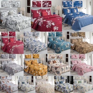3 Piece Luxury Quilted Bedspread & Pillowshams Set | Double King Throw Comforter - Picture 1 of 85