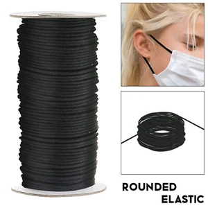 Cordón elástico negro redondo cordón elástico para rebordear artesanías - 1 mm/1,5 mm/2 mm/2,5 mm - Imagen 1 de 13