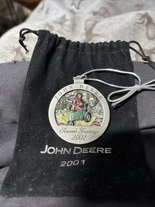 2001 JOHN DEERE Limited Edition Pewter Christmas Ornament – No 6 in series in Ba - Picture 1 of 6