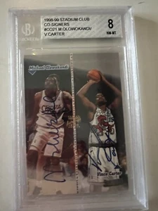 1998-99 Vince Carter Michael Olowokandi Stadium Club CO-SIGNERS BGS 8 2 9.5's - Bild 1 von 2