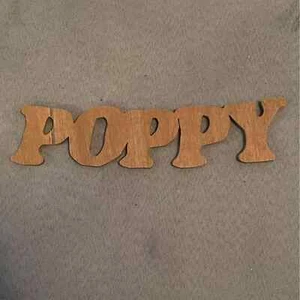 Wooden Handmade Name Carving “Poppy” 9” - Picture 1 of 3
