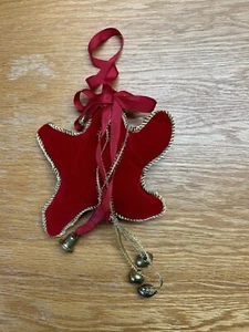 De colección Navidad Oro Rojo Recorte Tela Estrella Campanas Campanas Árbol Arco Adorno - Imagen 1 de 6