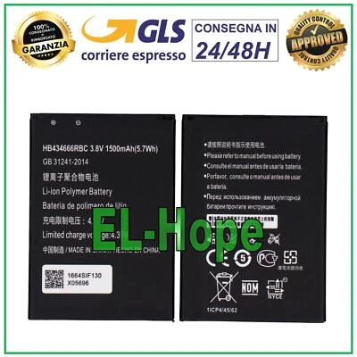 BATTERIA HB434666RBC PER HUAWEI POCKETCUBE H3G MODEM ROUTER TRE 1500 mAh