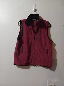Erika Sports Fleece Zip Up Womens Deep Rose Large Vest Used - Picture 1 of 7