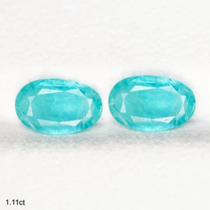 1.11Ct VS [2Pcs Pair] Oval 7.3 x 4.7 MM Blue Green 100% Natural Grandidierite - Picture 1 of 5