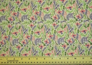 By the  1/4 yard 100% cotton fabric Dear Stella Tropical Garden floral flowers - Picture 1 of 2
