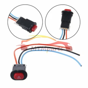 Motorcycle Hazard Light Switch Double Warning Flasher Emergency Signal W/3 Wires - Foto 1 di 9