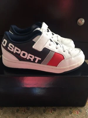 Zapatos Polo Ralph Lauren Belden para niños pequeños azul marino/rojo/blanco talla 5 Foto 1 de 4