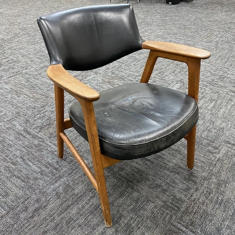 VTG 1950s Danish Modern Teak Desk Armchair Erik Kirkegaard Høng Stolefabrik MCM Cover