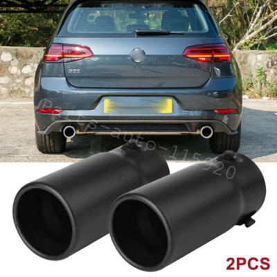2PCS Stainless Steel Chrome Rear Exhaust Pipe Tail Muffler Tip For VW Golf GTI - Изображение 1 из 4