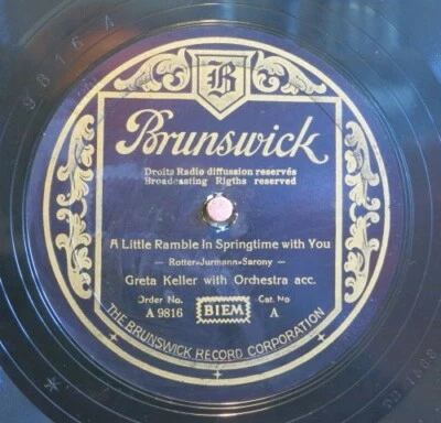 Greta Keller 78 RPM / A Little Ramble In Springtime With You  (11-0525-KT) - Bild 1 von 2