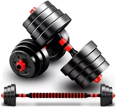 Adjustable Dumbbell Barbell Weight Lifting Set Home Gym Bicep Vinyl Dumbell Pair - Image 1 of 4