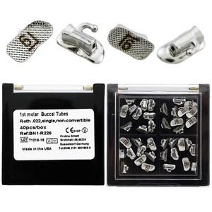 40 Pcs Dental Orthodontic Tubes First Molar 0.022 Roth Bonding Mesh Base Mark - Picture 1 of 12