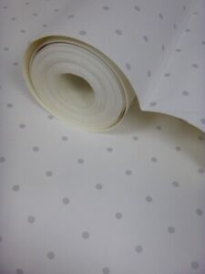 Pale Grey Polka Dot Wallpaper - 36171609 - Cute Shabby Chic - White Dotty Decor 