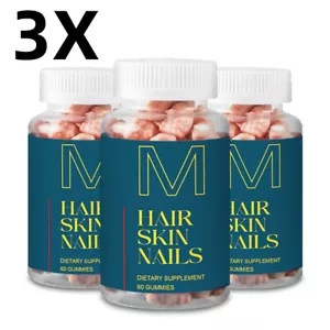 3PK Hair, Skin, Nails Gummies-Supports Healthy Hair-Vegan biotin Vitamins - Picture 1 of 13