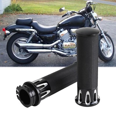 Empuñaduras de manillar de motocicleta CNC de 1" 25 mm negras para Honda Magna 750 1994-2003 Foto 1 de 4