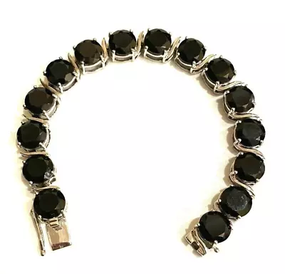 Pulsera Tenis Espinela Negra Genuina Talla 7,5 Foto 1 de 4