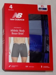 New Balance Men's 4 Pk Performance Athletic Mesh Boxer Brief XL 40-42"/102-107cm - Picture 1 of 5