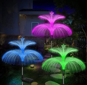 2x LED solar light light RGB outdoor lights solar lamp jellyfish star garden - Picture 1 of 3