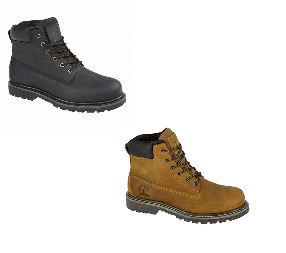 Stivali Woodland Uomo Impermeabili Pelle Lavoro Escursionismo Passeggio Caviglia Impermeabili Taglia