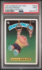 1987 GARBAGE PAIL KIDS STICKERS #290a BUSTED ARMAND STICKERS-CHECKLIST PSA - Picture 1 of 2