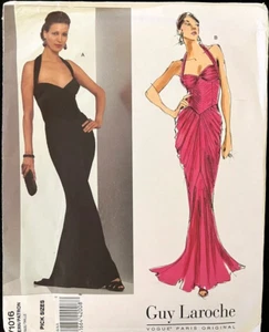Vogue Paris Original Guy Laroche Mermaid Dress, Red Carpet Evening Gown Pattern - Picture 1 of 5