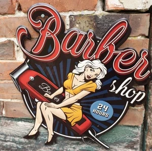 Blechschild, Barber Shop Schild Retro  51 X 56 cm - Bild 1 von 1