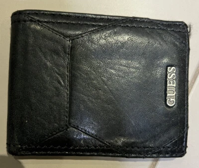 Cartera de cuero negra Guess para hombre Foto 1 de 4