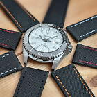 Canvas Watch Strap Band Black Fabric | Leather Lining | 18mm 20mm 22mm 24mm