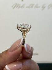 Pear Diamond Engagement Ring E VS1 3 Ct Solitaire Labcreated 18k Yellow Gold