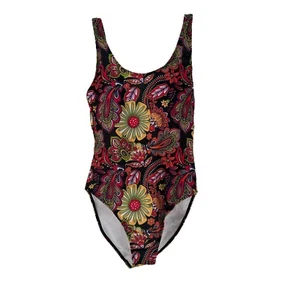 Nicole Miller Swimsuit One Piece Size M NEW Paisley Floral Bohemian Multicolor - Picture 1 of 9