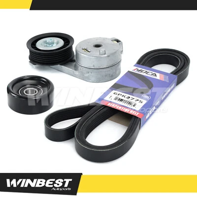 Kit de componentes de cinturón serpentino Fit 2006-11 Chevy Impala Malibu Pontiac G6 Saturn  Foto 1 de 4