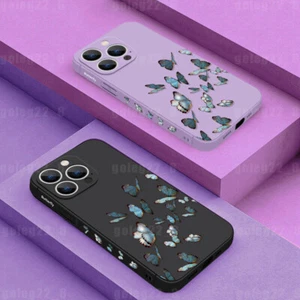 Phone Case For iPhone 16 15 14 13 12 Pro Max 11 XR Butterfly Pattern Soft Cover - Picture 1 of 18