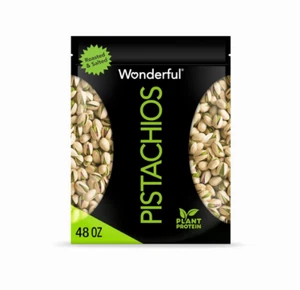 Wonderful Pistachios In Shell, Roasted & Salted, 48oz Resealable Bag - Picture 1 of 9