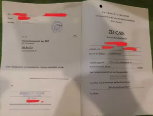 NVA Zeugnis Offiziershochschule Luftstreitkräfte Auskunft Strafregister Generals - Bild 1 von 6