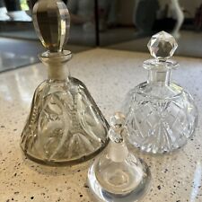 3 Scent Bottles Incl Orefors& Deco Cut Glass