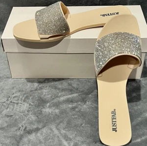 Just Fab Vestido Boda Sandalias Zapatos Acera Cazador Rubor Estrás Para Mujer 8 - Imagen 1 de 6