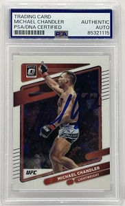Michael Chandler Signed 2022 Donruss Optic Card UFC PSA/DNA Slab - Picture 1 of 2